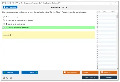 SAP C_C4C30_1711 SAP Certified Development Associate - SAP Hybris Cloud for Customer 1711 Practice test exam simulator test engine exam Prep practice test questions answers Image 7