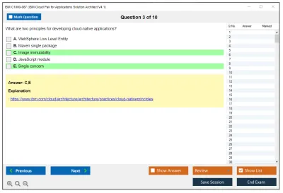 IBM C1000-087 IBM Cloud Pak for Applications Solution Architect V4.1 Practice test exam simulator test engine exam Prep practice test questions answers Image 3