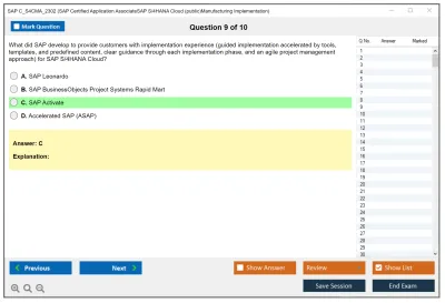 SAP C_S4CMA_2302 SAP Certified Application AssociateSAP S/4HANA Cloud (public)Manufacturing Implementation Practice test exam simulator test engine exam Prep practice test questions answers Image 9