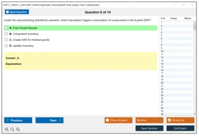 SAP C_ARSCC_2208 SAP Certified Application AssociateSAP Ariba Supply Chain Collaboration Practice test exam simulator test engine exam Prep practice test questions answers Image 9