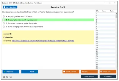 Blockchain CBBF Certified Blockchain Business Foundations Practice test exam simulator test engine exam Prep practice test questions answers Image 5