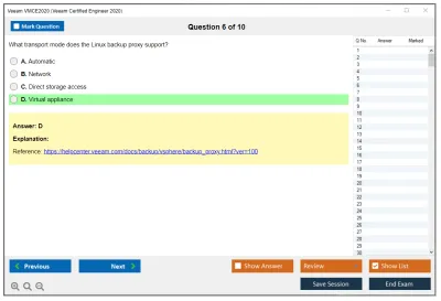 Veeam VMCE2020 Veeam Certified Engineer 2020 Practice test exam simulator test engine exam Prep practice test questions answers Image 6