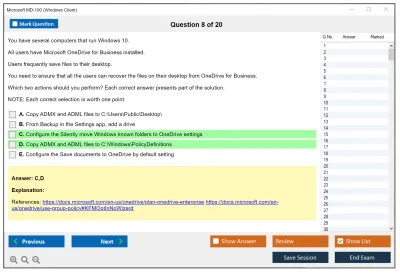 Microsoft MD-100 Windows Client Practice test exam simulator test engine exam Prep practice test questions answers Image 8