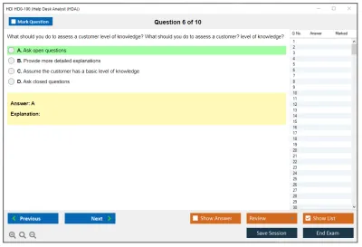 HDI HD0-100 Help Desk Analyst (HDA) Practice test exam simulator test engine exam Prep practice test questions answers Image 6