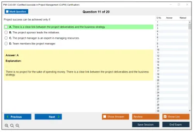PMI CA0-001 Certified Associate in Project Management (CAPM) Certification Practice test exam simulator test engine exam Prep practice test questions answers Image 11