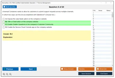 ServiceNow CIS-ITSM Certified Implementation Specialist - IT Service Management Practice test exam simulator test engine exam Prep practice test questions answers Image 8