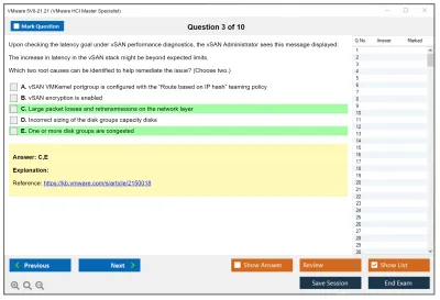 VMware 5V0-21.21 VMware HCI Master Specialist Practice test exam simulator test engine exam Prep practice test questions answers Image 3
