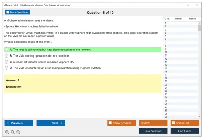 VMware 1V0-21.20 Associate VMware Data Center Virtualization Practice test exam simulator test engine exam Prep practice test questions answers Image 8