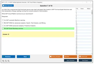 SAP C_CP_I_12 SAP Certified Application Associate - SAP Cloud Platform Integration Practice test exam simulator test engine exam Prep practice test questions answers Image 7