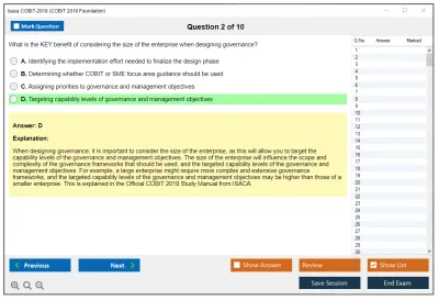 Isaca COBIT-2019 COBIT 2019 Foundation Practice test exam simulator test engine exam Prep practice test questions answers Image 2