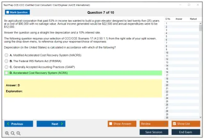 Test Prep CCE-CCC Certified Cost Consultant / Cost Engineer (AACE International) Practice test exam simulator test engine exam Prep practice test questions answers Image 7