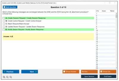 Alcatel-Lucent 4A0-M02 Alcatel-Lucent Mobile Gateways for the LTE Evolved Packet Core  Practice test exam simulator test engine exam Prep practice test questions answers Image 3