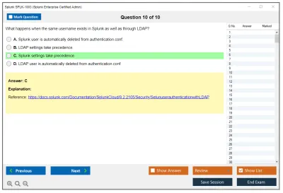 Splunk SPLK-1003 Splunk Enterprise Certified Admin Practice test exam simulator test engine exam Prep practice test questions answers Image 10