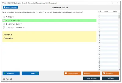 PRMIA 8002 PRM Certification - Exam II: Mathematical Foundations of Risk Measurement Practice test exam simulator test engine exam Prep practice test questions answers Image 3