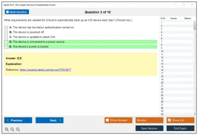 Apple SVC-19A Apple Service Fundamentals Exam Practice test exam simulator test engine exam Prep practice test questions answers Image 3