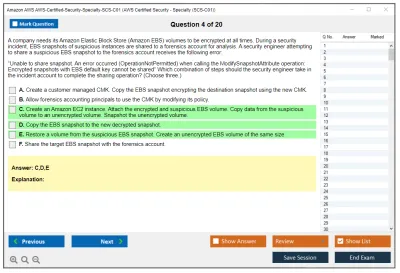 Amazon AWS AWS-Certified-Security-Specialty-SCS-C01 AWS Certified Security - Specialty (SCS-C01) Practice test exam simulator test engine exam Prep practice test questions answers Image 4