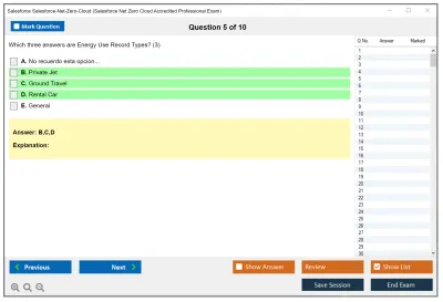 Salesforce Salesforce-Net-Zero-Cloud Salesforce Net Zero Cloud Accredited Professional Exam Practice test exam simulator test engine exam Prep practice test questions answers Image 5
