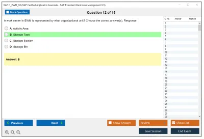 SAP C_EWM_95 SAP Certified Application Associate - SAP Extended Warehouse Management 9.5 Practice test exam simulator test engine exam Prep practice test questions answers Image 12