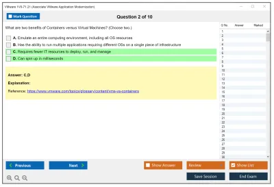 VMware 1V0-71.21 Associate VMware Application Modernization Practice test exam simulator test engine exam Prep practice test questions answers Image 2