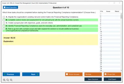 Oracle 1z0-1058-22 Oracle Risk Management Cloud 2022 Implementation Professional Practice test exam simulator test engine exam Prep practice test questions answers Image 4