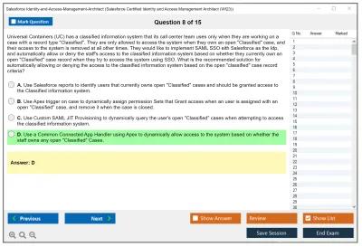 Salesforce Identity-and-Access-Management-Architect Salesforce Certified Identity and Access Management Architect Practice test exam simulator test engine exam Prep practice test questions answers Image 8