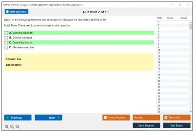 SAP C_C4H510_04 SAP Certified Application AssociateSAP Service Cloud 2011 Practice test exam simulator test engine exam Prep practice test questions answers Image 2