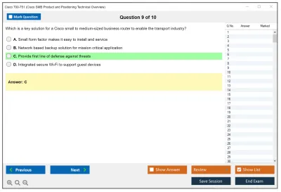 Cisco 700-751 Cisco SMB Product and Positioning Technical Overview Practice test exam simulator test engine exam Prep practice test questions answers Image 9