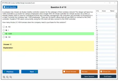 HP HPE6-A66 Aruba Certified Design Associate Exam Practice test exam simulator test engine exam Prep practice test questions answers Image 8