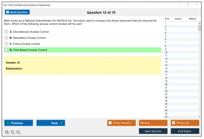 ISC2 CAP Certified Authorization Professional Practice test exam simulator test engine exam Prep practice test questions answers Image 12