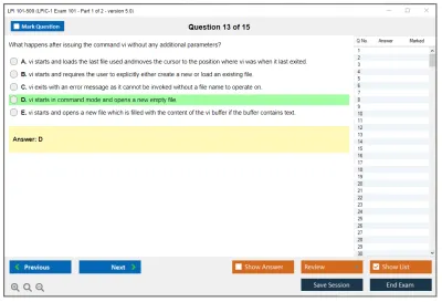 LPI 101-500 LPIC-1 Exam 101, Part 1 of 2, version 5.0 Practice test exam simulator test engine exam Prep practice test questions answers Image 13