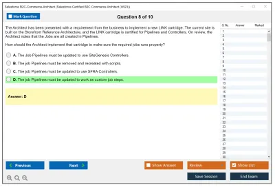 Salesforce B2C-Commerce-Architect Salesforce Certified B2C Commerce Architect Practice test exam simulator test engine exam Prep practice test questions answers Image 8