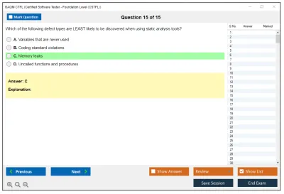 GAQM CTFL Certified Software Tester - Foundation Level (CSTFL) Practice test exam simulator test engine exam Prep practice test questions answers Image 15