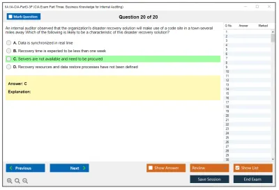 IIA IIA-CIA-Part3-3P CIA Exam Part Three: Business Knowledge for Internal Auditing Practice test exam simulator test engine exam Prep practice test questions answers Image 20