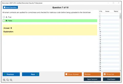 Blockchain CBSP BTA Certified Blockchain Security Professional Practice test exam simulator test engine exam Prep practice test questions answers Image 7