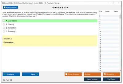 ECCouncil ECSAv10 EC-Council Certified Security Analyst (ECSA) v10 : Penetration Testing Practice test exam simulator test engine exam Prep practice test questions answers Image 9