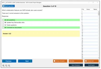 SAP C_ACTIVATE12 SAP Certified Associate - SAP Activate Project Manager Practice test exam simulator test engine exam Prep practice test questions answers Image 3