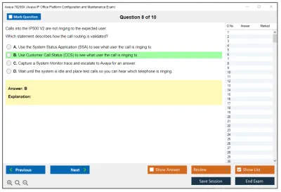 Avaya 78200X Avaya IP Office Platform Configuration and Maintenance Exam Practice test exam simulator test engine exam Prep practice test questions answers Image 8