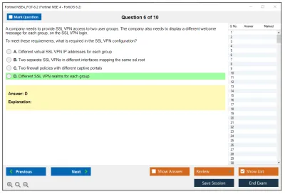 Fortinet NSE4_FGT-6.2 Fortinet NSE 4 - FortiOS 6.2 Practice test exam simulator test engine exam Prep practice test questions answers Image 6