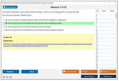Palo Alto Networks PCSAE Palo Alto Networks Certified Security Automation Engineer Practice test exam simulator test engine exam Prep practice test questions answers Image 7