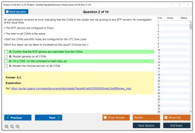 Nutanix NCM-MCI-5.20 Nutanix Certified Master - Multicloud Infrastructure (NCM-MCI) 5.20 Practice test exam simulator test engine exam Prep practice test questions answers Image 2