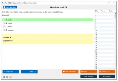 Test Prep ISEE Independent School Entrance Examination Practice test exam simulator test engine exam Prep practice test questions answers Image 14