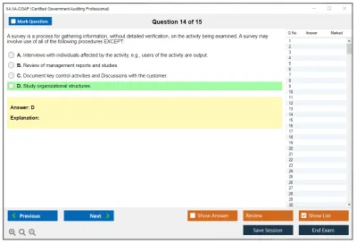 IIA IIA-CGAP Certified Government Auditing Professional Practice test exam simulator test engine exam Prep practice test questions answers Image 14