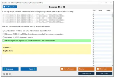 CompTIA CAS-004 CompTIA Advanced Security Practitioner (CASP+) Exam Practice test exam simulator test engine exam Prep practice test questions answers Image 11