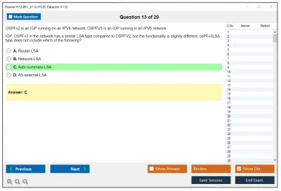 Huawei H12-891_V1.0 HCIE-Datacom V1.0 Practice test exam simulator test engine exam Prep practice test questions answers Image 13