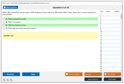 SAP C_SAC_2302 SAP Certified Application AssociateSAP Analytics Cloud Practice test exam simulator test engine exam Prep practice test questions answers Image 5