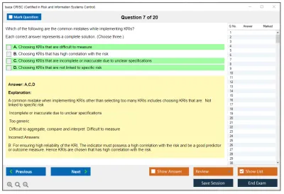 Isaca CRISC Certified in Risk and Information Systems Control Practice test exam simulator test engine exam Prep practice test questions answers Image 7
