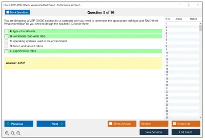 Hitachi HCE-3700 Hitachi Vantara Certified Expert - Performance architect Practice test exam simulator test engine exam Prep practice test questions answers Image 5