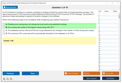 Oracle 1z0-997 Oracle Cloud Infrastructure 2019 Architect Professional Practice test exam simulator test engine exam Prep practice test questions answers Image 3