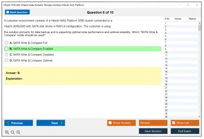 Hitachi HH0-450 Hitachi Data Systems Storage Architect-Hitachi NAS Platform Practice test exam simulator test engine exam Prep practice test questions answers Image 6