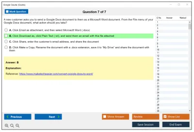 Google Gsuite G Suite Certification Practice test exam simulator test engine exam Prep practice test questions answers Image 7